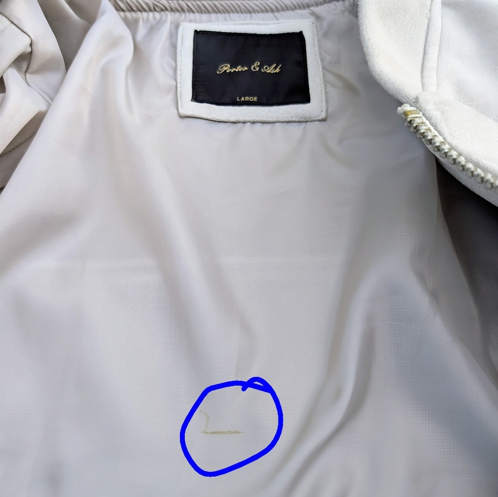 Porter & Ash Men's Cream Bomber Jacket - Picture 12 of 12
